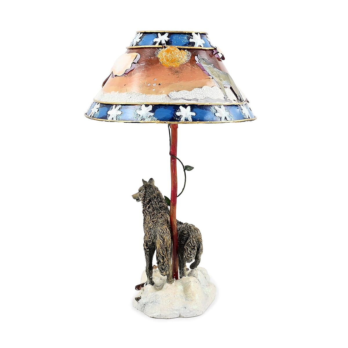 Closeout Candle Lamp Wolf, Multi Colored Tealight Candle Holder Stand For Home Decor Tabletop Desktop Office image number 3