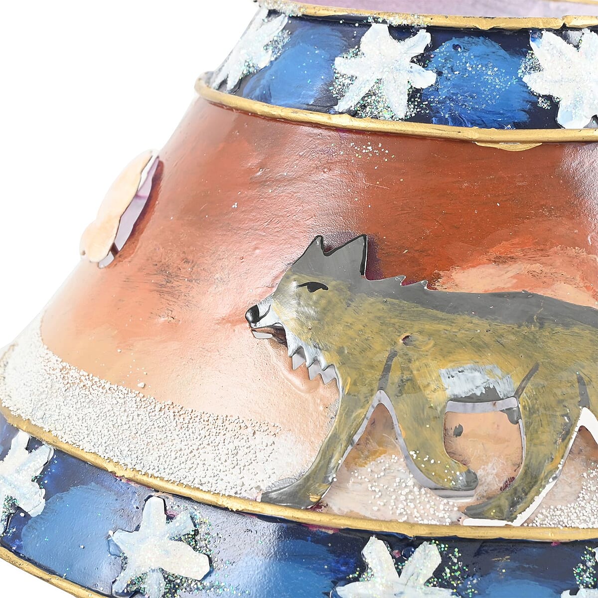 Closeout Candle Lamp Wolf, Multi Colored Tealight Candle Holder Stand For Home Decor Tabletop Desktop Office image number 5