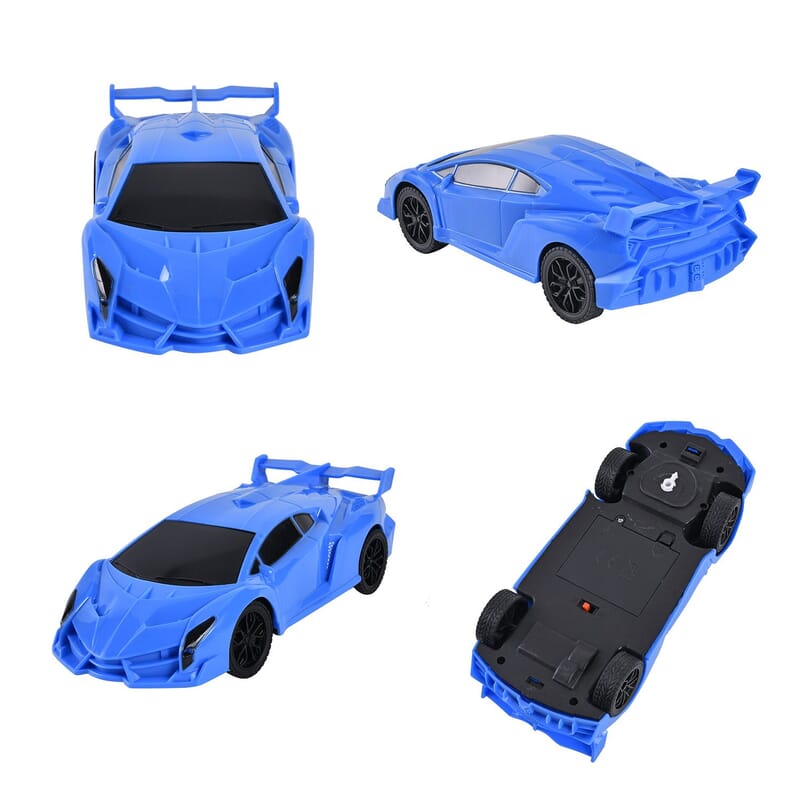 3pcs Red, Yellow and Blue 4 Channels Toy Car with LED Light (3xAA for Car, 2xAA for Controller Not Included)