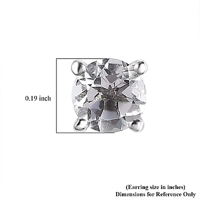 Brazilian Petalite 0.75 ctw Solitaire Stud Earrings in Platinum Over Sterling Silver