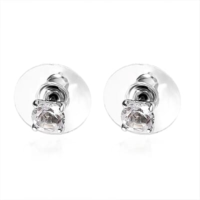 Brazilian Petalite 0.75 ctw Solitaire Stud Earrings in Platinum Over Sterling Silver