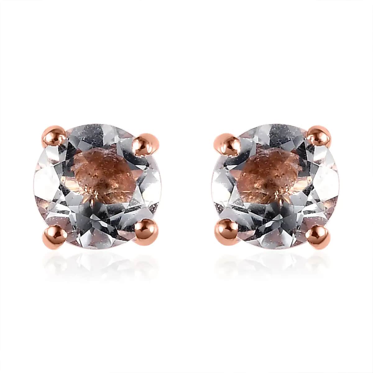 Brazilian Petalite Solitaire Stud Earrings in 14K Rose Gold Over Sterling Silver 0.75 ctw image number 0