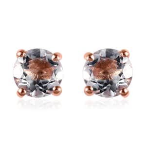 Brazilian Petalite Solitaire Stud Earrings in 14K Rose Gold Over Sterling Silver 0.75 ctw