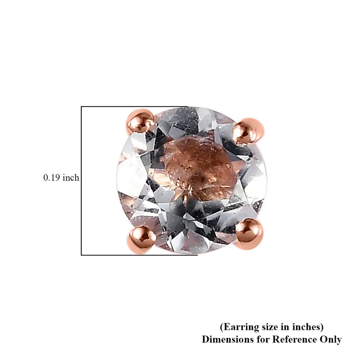 Brazilian Petalite 0.75 ctw Solitaire Stud Earrings in 14K Rose Gold Over Sterling Silver image number 6