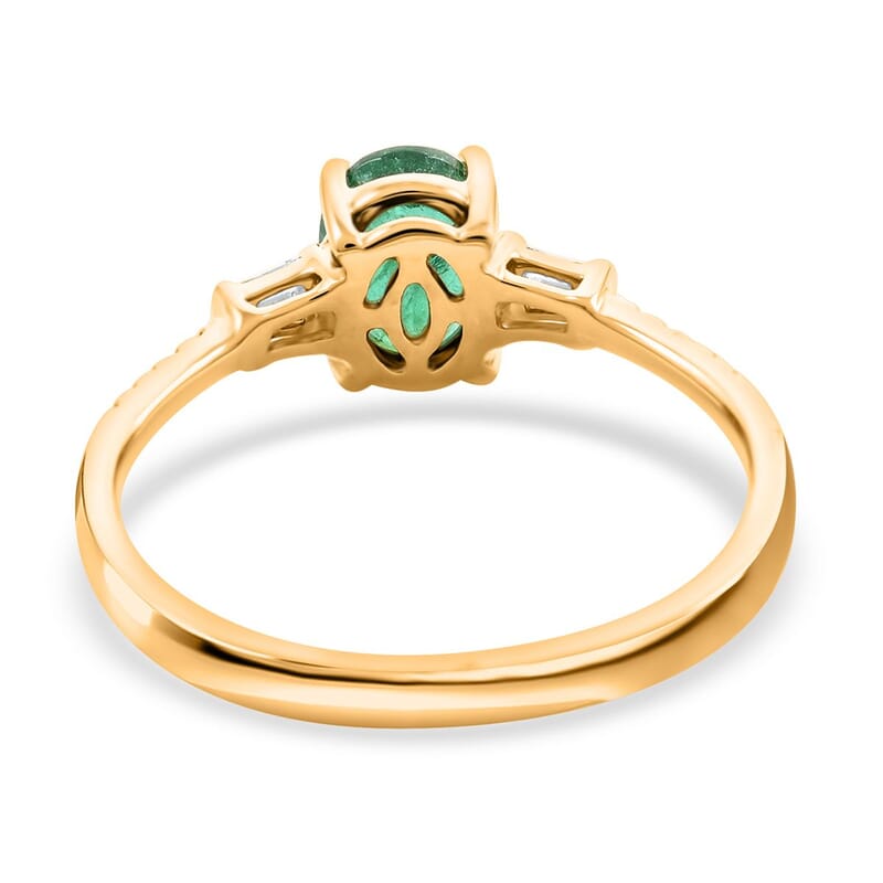 Certified & Appraised Iliana 18K Yellow Gold AAA Kagem Zambian Emerald and G-H SI Diamond Ring (Size 10.0) 1.35 ctw
