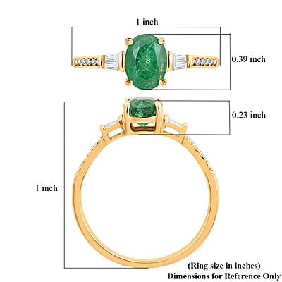 Certified & Appraised Iliana 18K Yellow Gold AAA Kagem Zambian Emerald and G-H SI Diamond Ring (Size 10.0) 1.35 ctw