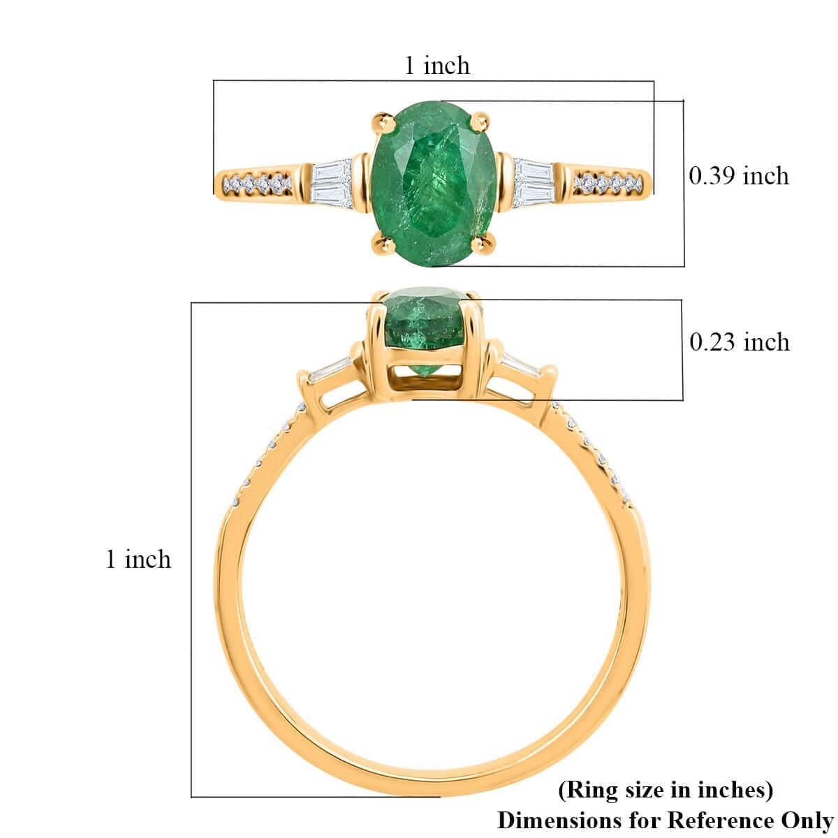 Certified & Appraised Iliana 18K Yellow Gold AAA Kagem Zambian Emerald and G-H SI Diamond Ring (Size 6.0) 1.35 ctw image number 5