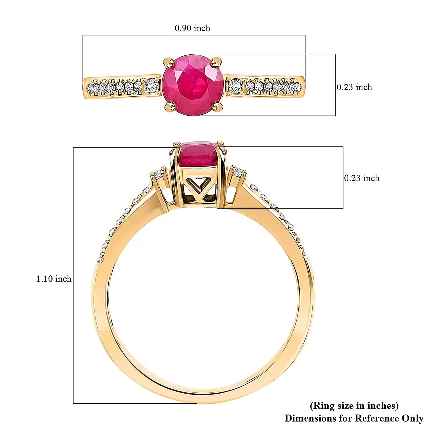 Certified & Appraised Luxoro AAA Montepuez Ruby and G-H I2 Diamond 1.50 ctw Halo Ring in 14K Yellow Gold (Size 10.0)
