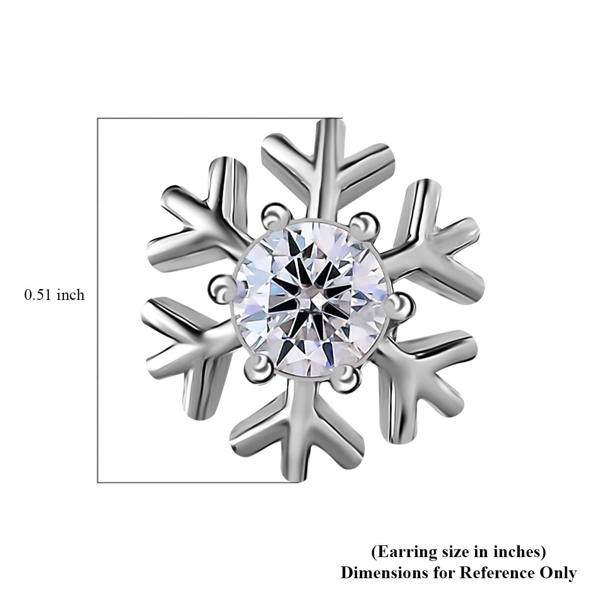 Moissanite Solitaire Stud Earrings in Platinum Over Sterling Silver 0.85 ctw image number 4
