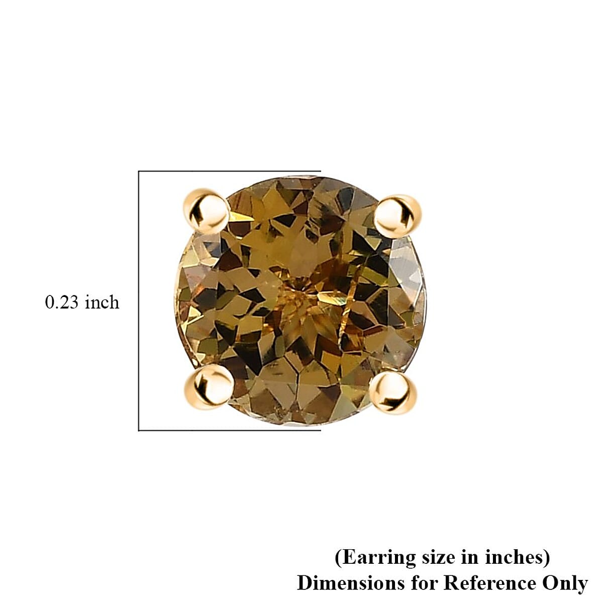 Luxoro 10K Yellow Gold Premium Golden Tanzanite Solitaire Stud Earrings 1.65 ctw image number 4