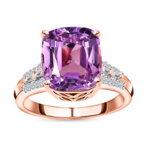 Luxoro 14K Rose Gold AAAA Patroke Kunzite and G-H I2 Diamond Ring (Size 6.0) 4.60 Grams 4.75 ctw