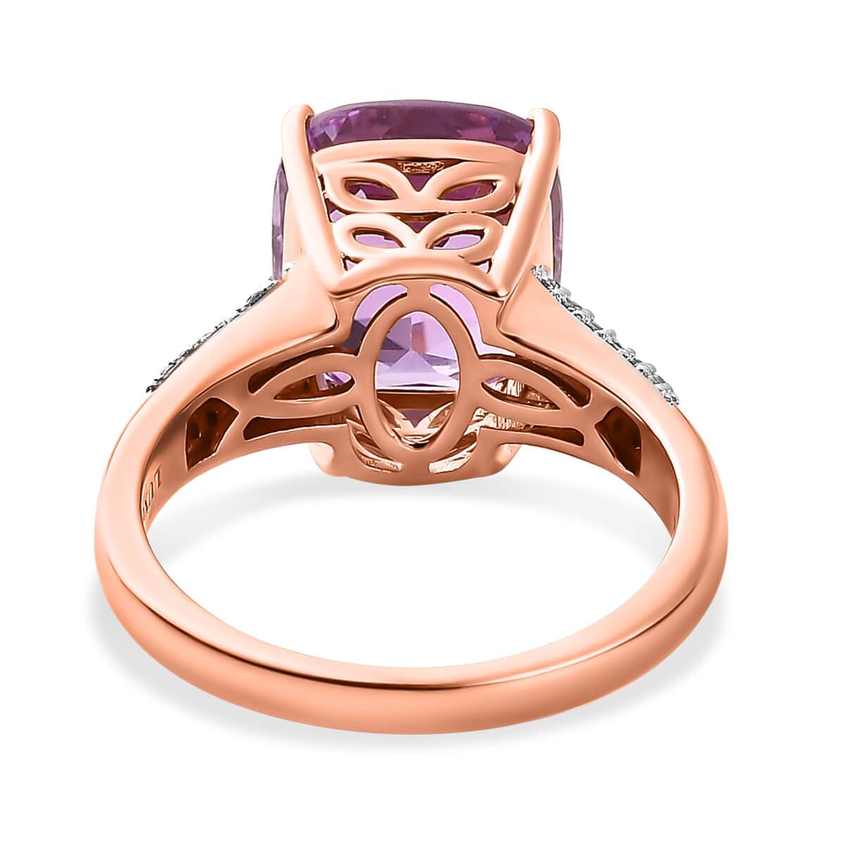 Luxoro 14K Rose Gold AAAA Patroke Kunzite and G-H I2 Diamond Ring 4.60 Grams 4.75 ctw image number 4