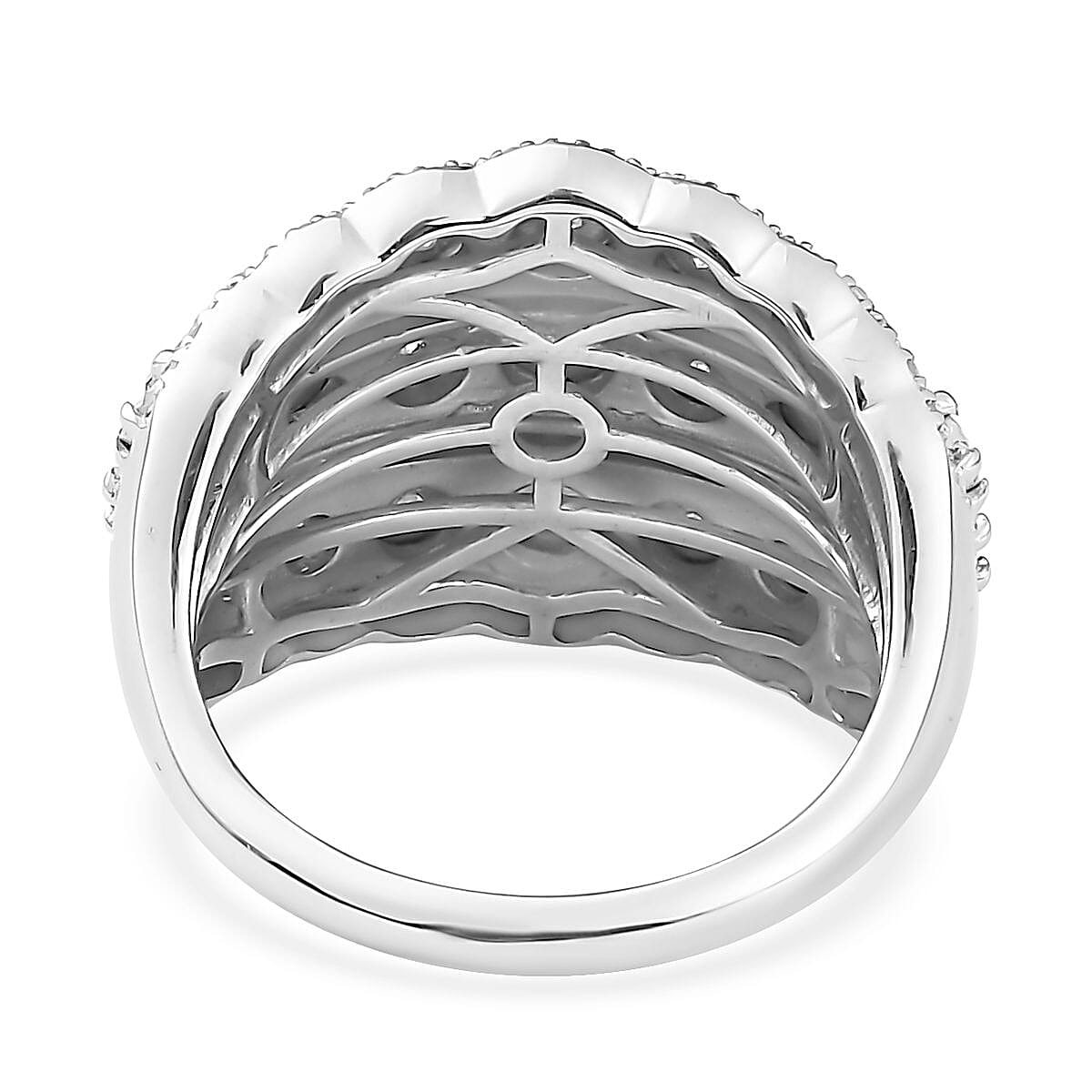 Diamond Illusion Ring in Platinum Over Sterling Silver (Size 7.0) 0.50 ctw image number 4