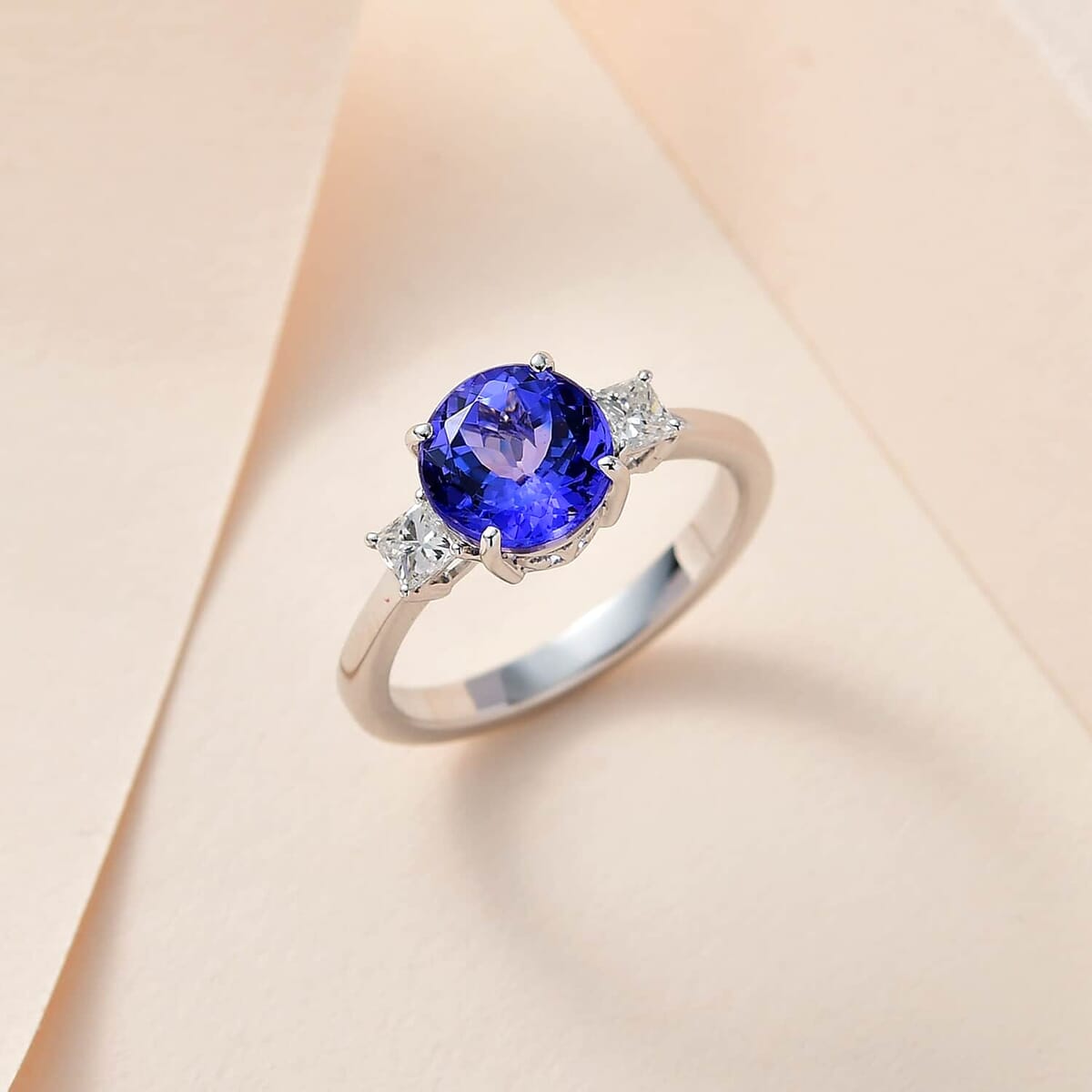 Luxoro 14K White Gold Premium Tanzanite and G-H I3 Diamond Ring 2.70 ctw (Del. in 7-10 Days) image number 1