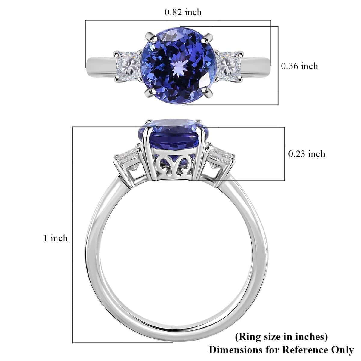 Luxoro 14K White Gold Premium Tanzanite and G-H I3 Diamond Ring 2.70 ctw (Del. in 7-10 Days) image number 5