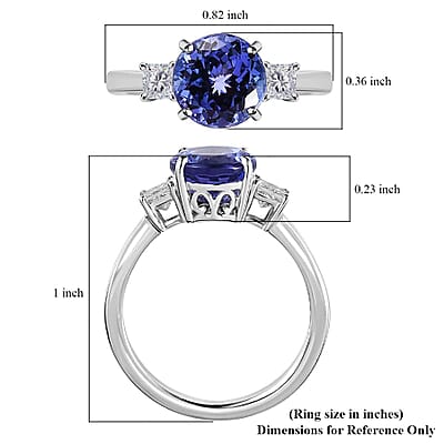 Luxoro 14K White Gold Premium Tanzanite and G-H I3 Diamond Ring (Size 7.0) 2.50 ctw