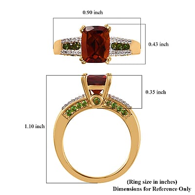 Premium Brazilian Cherry Citrine and Multi Gemstone Ring in Vermeil Yellow Gold Over Sterling Silver (Size 10.0) 3.80 ctw