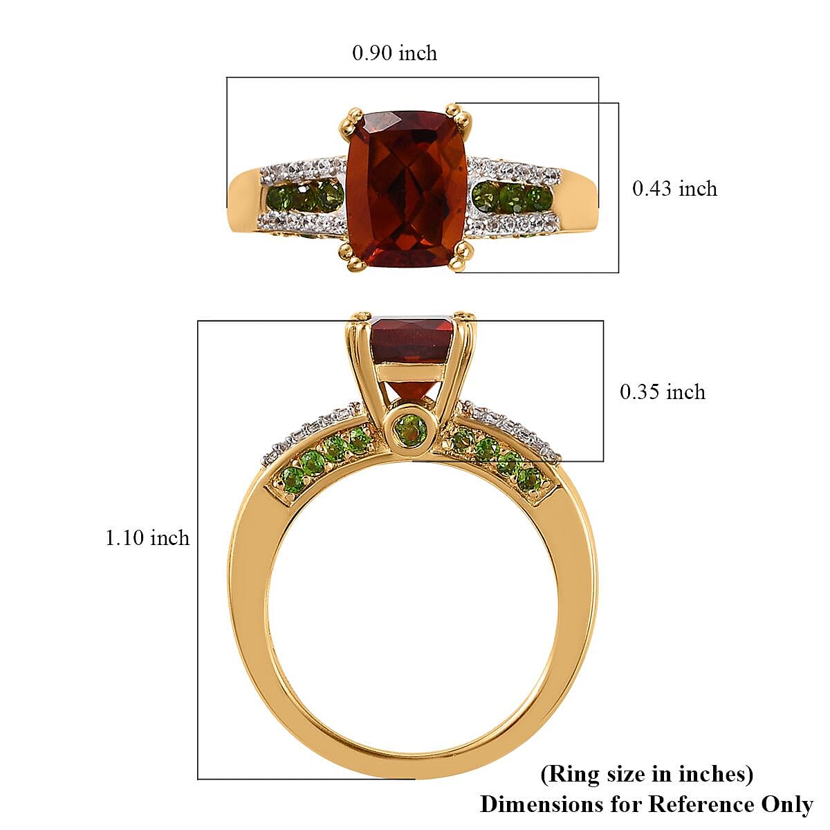 Premium Brazilian Cherry Citrine and Multi Gemstone Ring in Vermeil Yellow Gold Over Sterling Silver (Size 8.0) 3.80 ctw image number 5