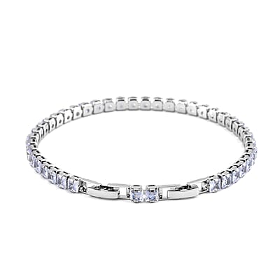 Simulated Diamond Tennis Bracelet in Silvertone (7.50-8.50In)