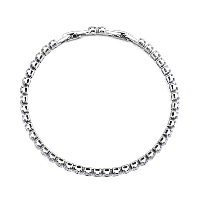 Simulated Diamond Tennis Bracelet in Silvertone (7.50-8.50In)