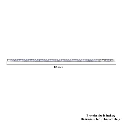 Simulated Diamond Tennis Bracelet in Silvertone (7.50-8.50In)