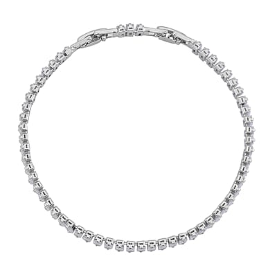 Simulated Diamond Tennis Bracelet in Silvertone (7.50-8.50In)