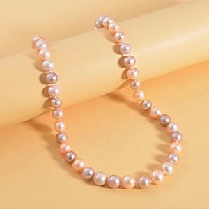 Multi Color Freshwater Pearl 342.50 ctw Necklace in 9K Yellow Gold  20 Inches