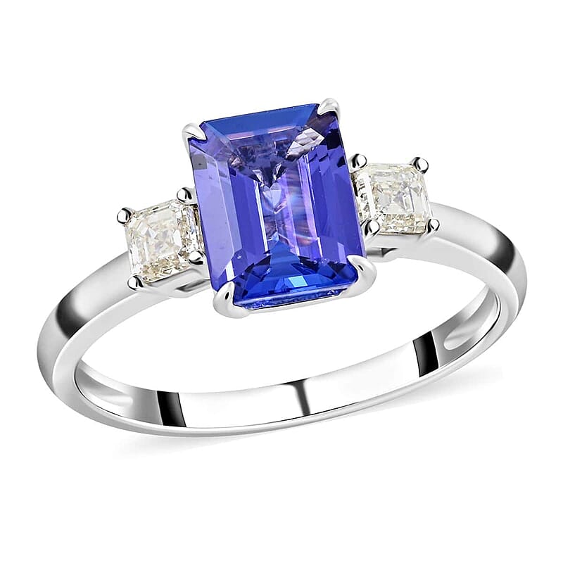 Modani AAAA Tanzanite and G-VS Diamond 2.80 ctw Ring in 950 Platinum (Size 10.0) 4.70 Grams