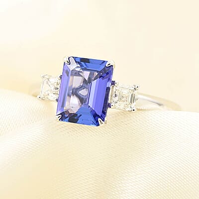 Modani AAAA Tanzanite and G-VS Diamond 2.80 ctw Ring in 950 Platinum (Size 10.0) 4.70 Grams