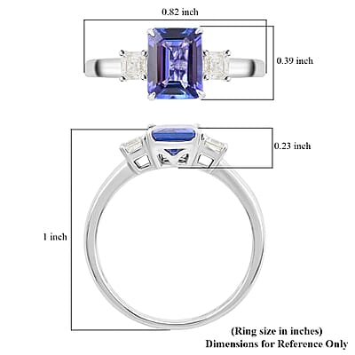 Modani AAAA Tanzanite and G-VS Diamond 2.80 ctw Ring in 950 Platinum (Size 10.0) 4.70 Grams