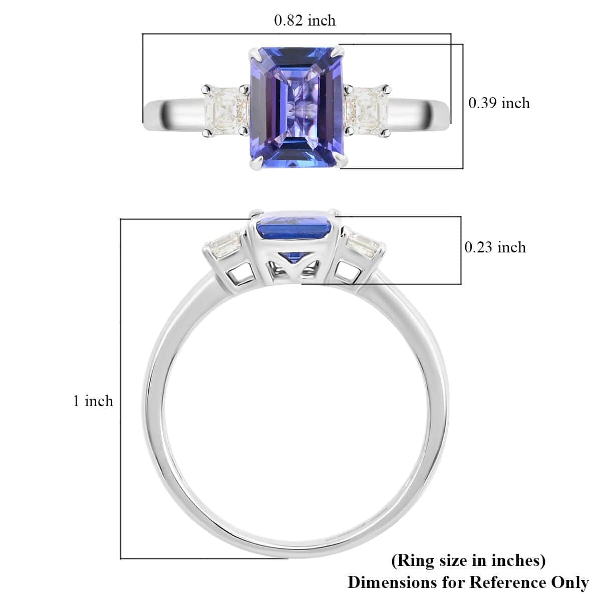 Modani 950 Platinum AAAA Tanzanite and G-VS Diamond Ring (Size 10.0) 4.70 Grams 2.80 ctw image number 5