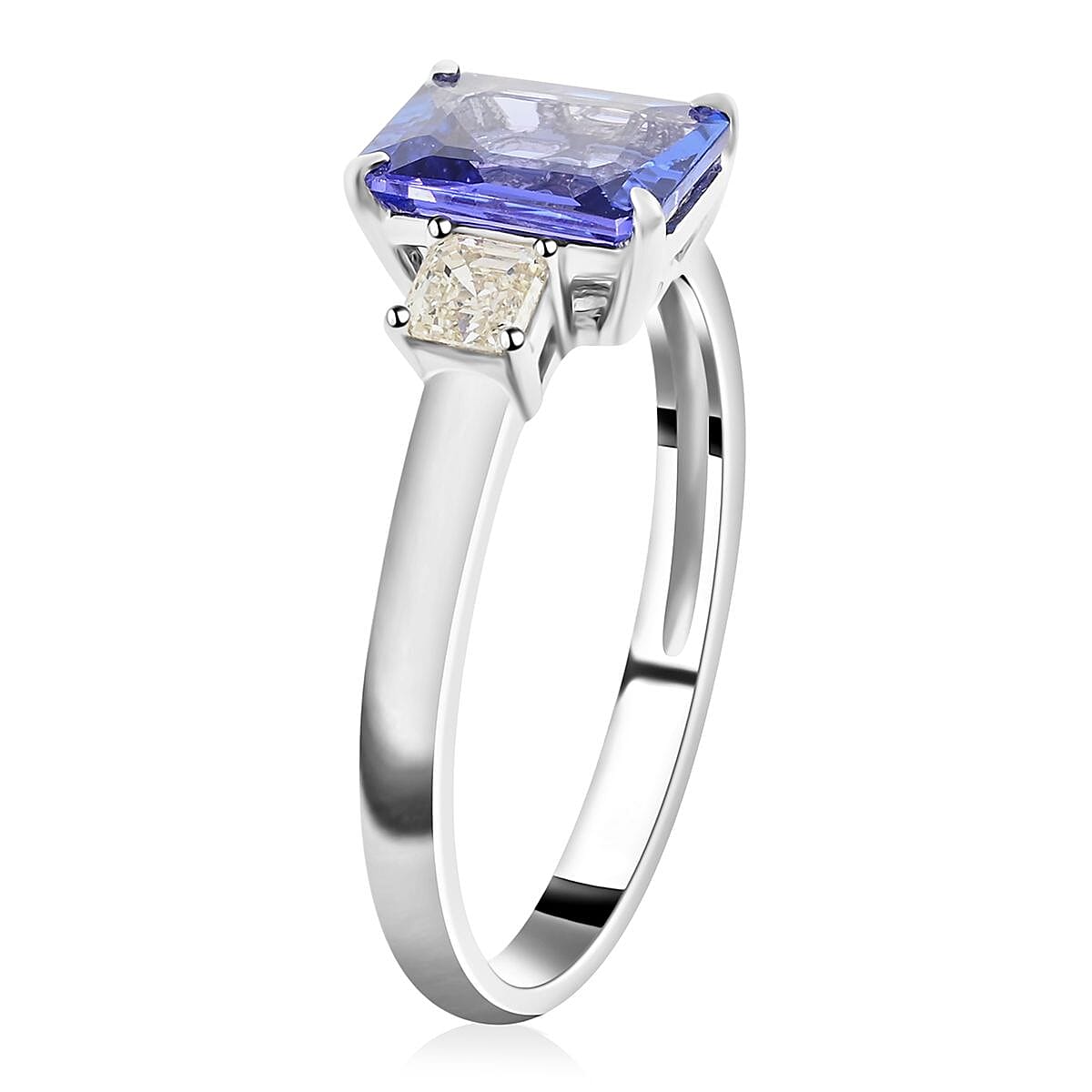 Modani AAAA Tanzanite and G-VS Diamond 2.80 ctw Ring in 950 Platinum (Size 11.0) 4.70 Grams image number 3