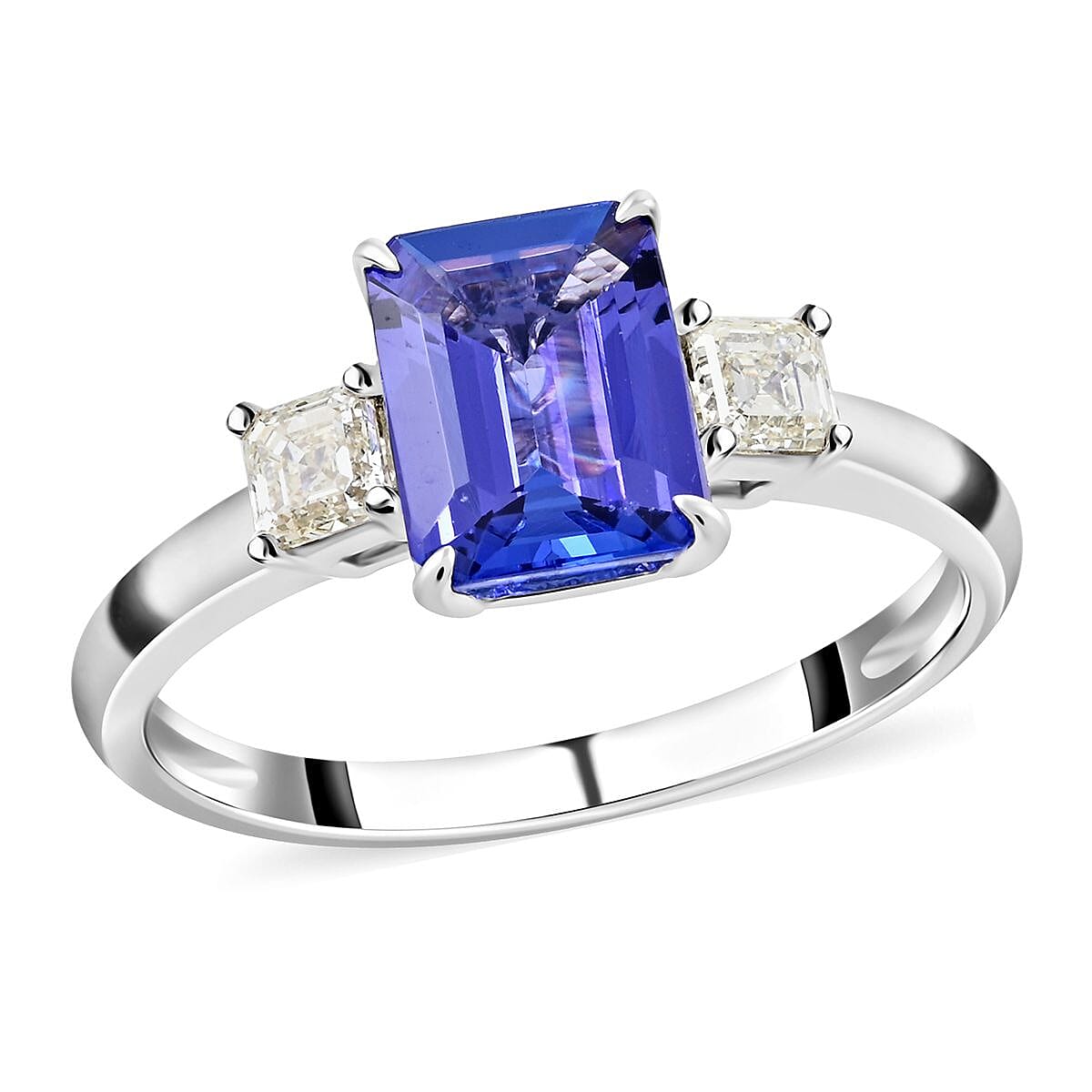 950 Platinum AAAA Tanzanite and G-VS Diamond Ring (Size 5.0) 4.70 Grams 2.80 ctw