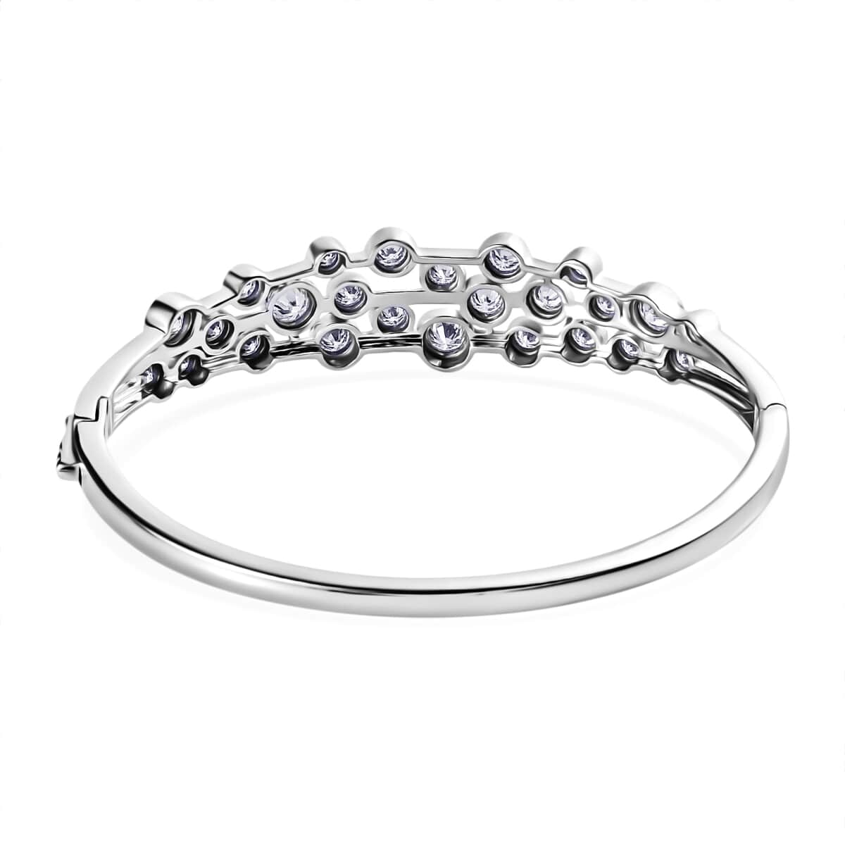 Moissanite Bangle Bracelet in Platinum Over Sterling Silver (7.50 In) 5.15 ctw image number 4