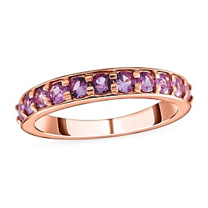 Madagascar Pink Sapphire 0.94 ctw Ring in 14K RG Over Sterling Silver (Size 10)