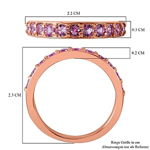 Madagascar Pink Sapphire 0.94 ctw Ring in 14K RG Over Sterling Silver (Size 10)
