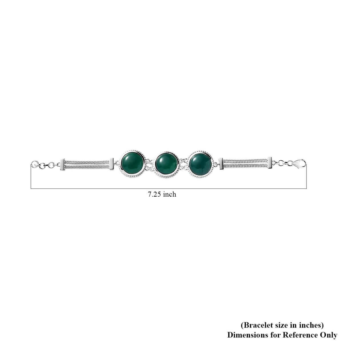 Artisan Crafted Green Onyx Bracelet in Sterling Silver (7.25-8.75In) 30.25 ctw image number 4