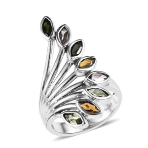 Artisan Crafted Multi-Tourmaline Ring in Sterling Silver (Size 10.0) 1.85 ctw