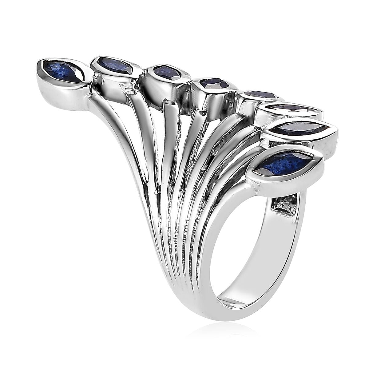 Artisan Crafted Masoala Sapphire (FF) Ring in Sterling Silver (Size 10.0) 2.90 ctw image number 3