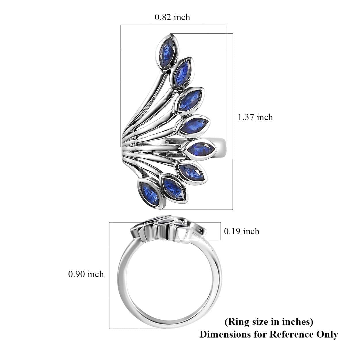 Artisan Crafted Masoala Sapphire (FF) Ring in Sterling Silver (Size 6.0) 2.90 ctw image number 5