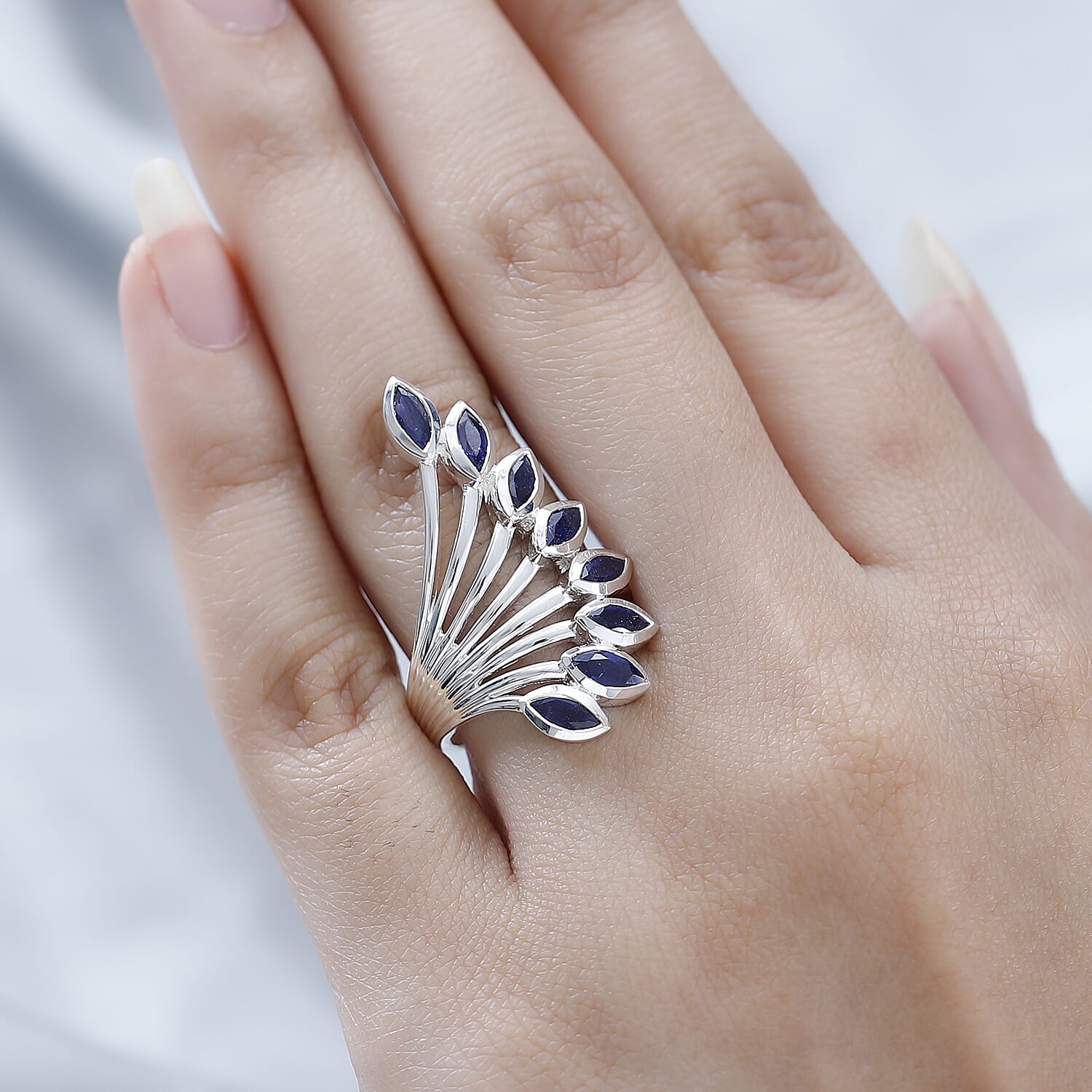 Artisan Crafted Masoala Sapphire (FF) Ring in Sterling Silver (Size 9.0) 2.90 ctw