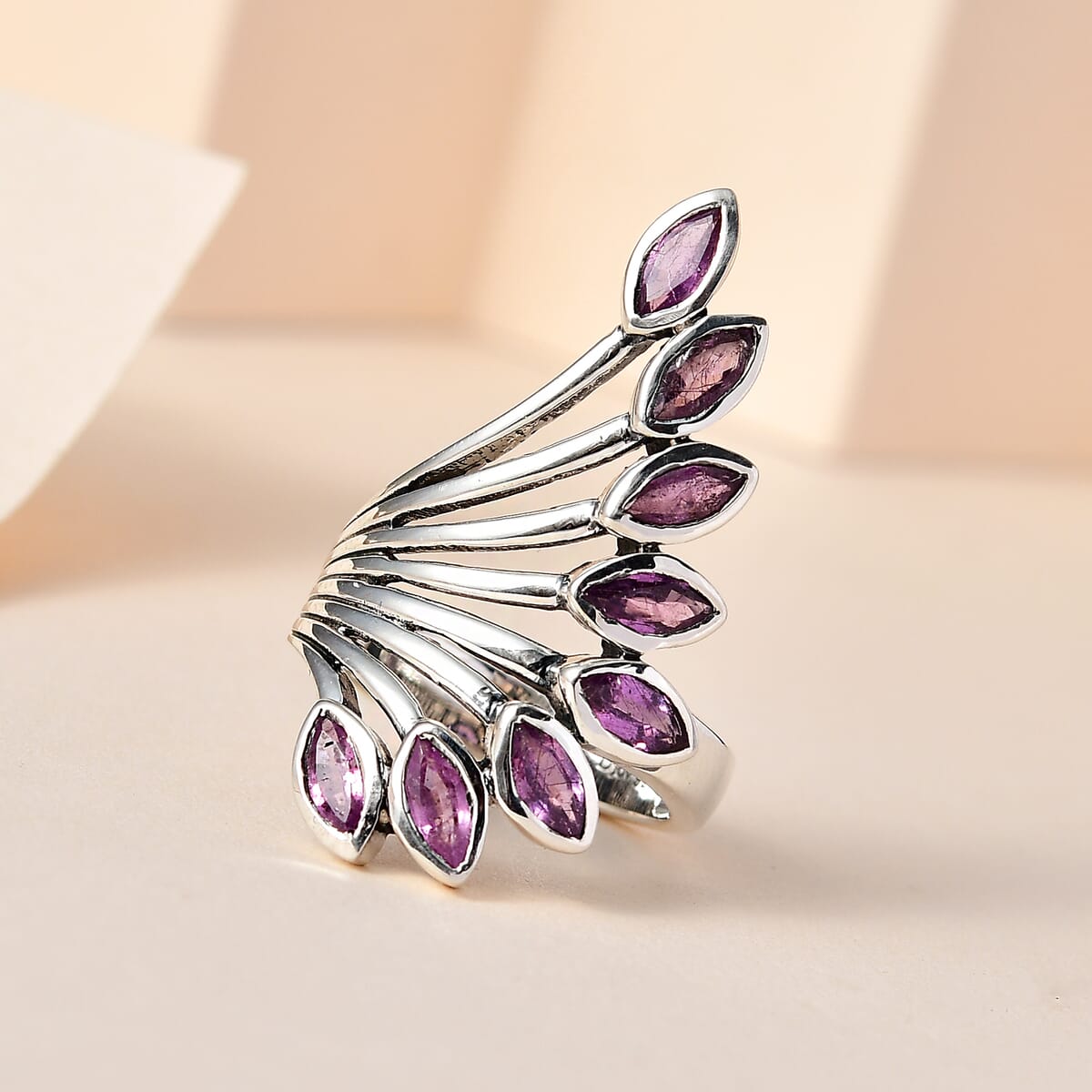 Artisan Crafted Ilakaka Hot Pink Sapphire (FF) Ring in Sterling Silver (Size 6.0) 2.65 ctw image number 1