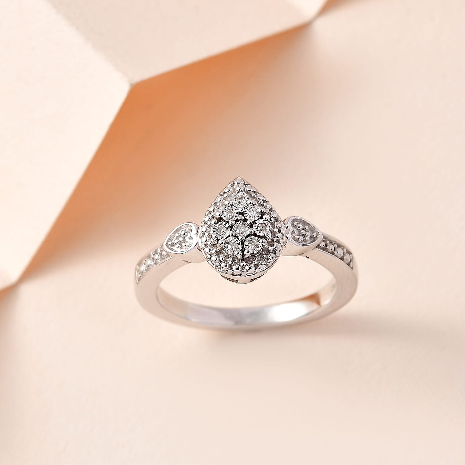Diamond Accent Ring in Platinum Over Sterling Silver (Size 10.0)
