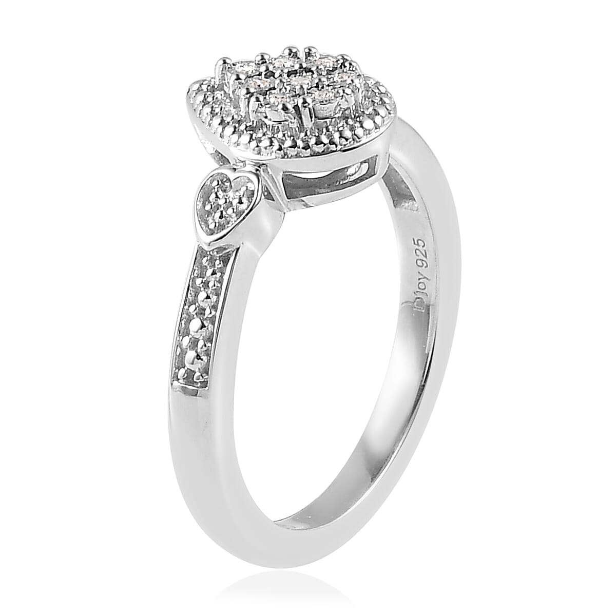 Diamond Accent Ring in Platinum Over Sterling Silver (Size 10.0)