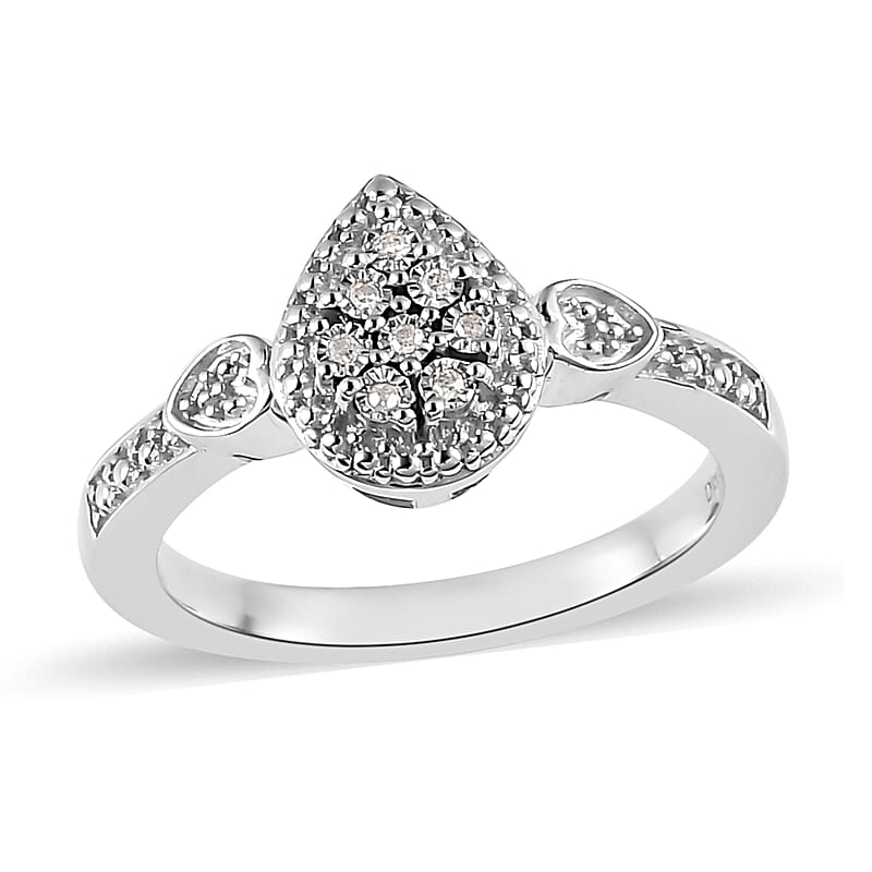 Diamond Accent Ring in Platinum Over Sterling Silver (Size 6.0)