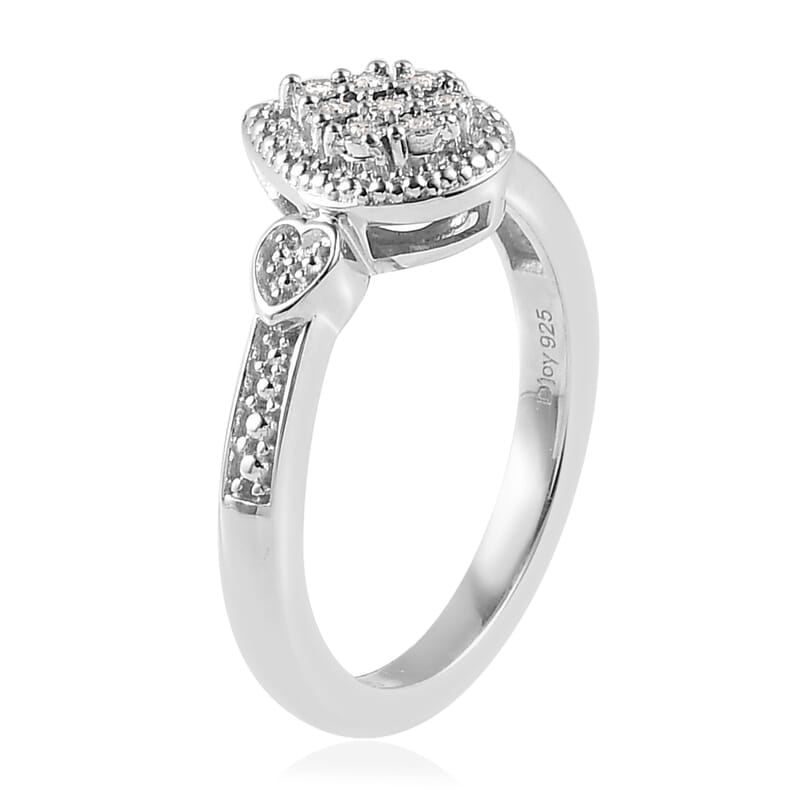 Diamond Accent Ring in Platinum Over Sterling Silver (Size 6.0)