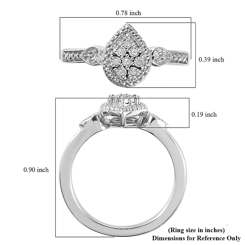 Diamond Accent Ring in Platinum Over Sterling Silver (Size 6.0)