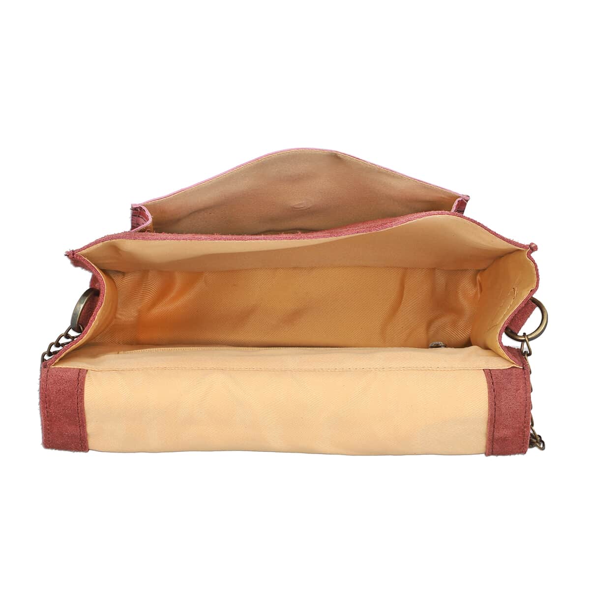 Dark Mauve Color Snake Foil Print Genuine Leather Shoulder Bag with Shoulder Strap & Handle Drops image number 3