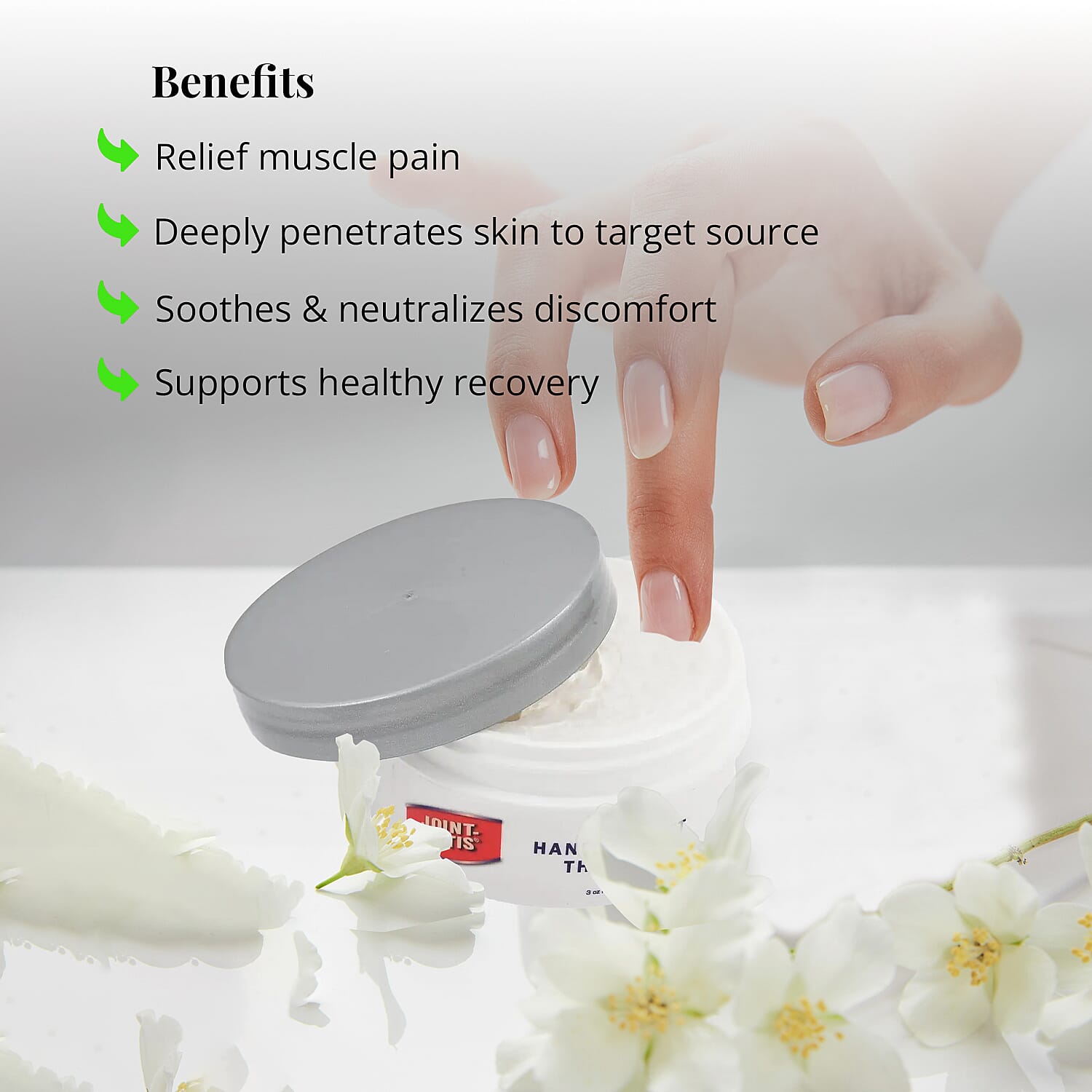 Joint-Ritis Hand & Feet Therapy Hand Foot Pain Reliever Cream For Muscle Pain, Paraben & Silicone Free Cream With Natural Ingredients (50ml) 3 oz