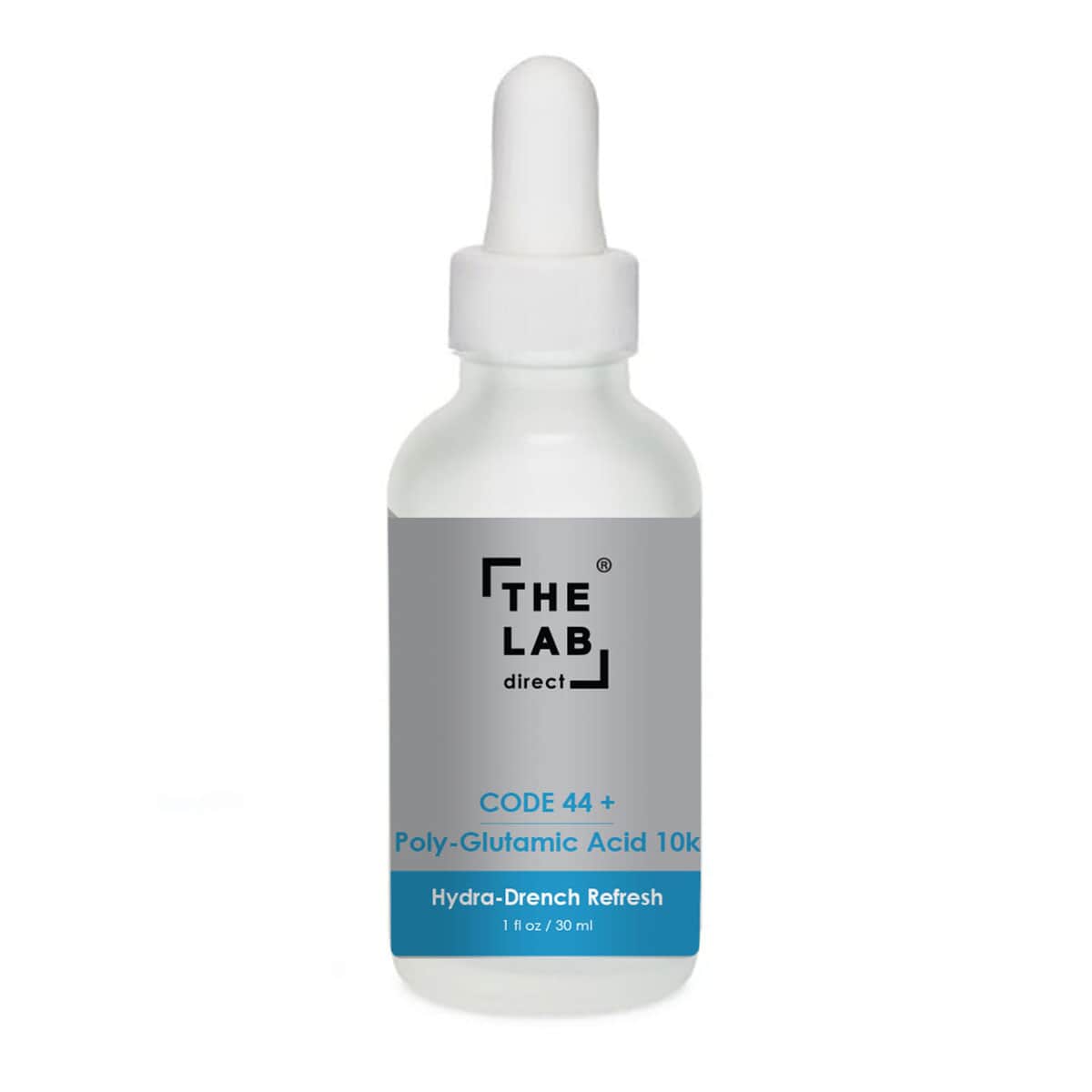 The Lab Direct Code 44+ Poly-Glutamic Acid 10k Hydra-Drench Refresh Serum For All Skin Types, Cruelty And Paraben Free Face Serum To Reduce Fine Lines And Wrinkles 1 oz image number 0